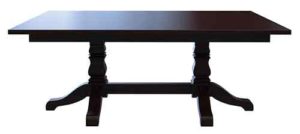 Amish made square top table with a double tulip style pedestal.