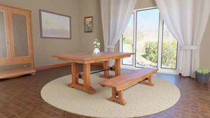 Amish Crafted Taylor Trestle Table with Bench