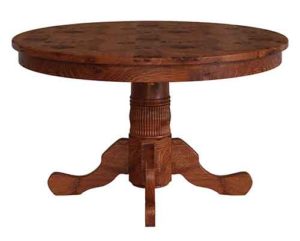 A Traditional Single Reeded Pedestal table that is Amish built is shown here.