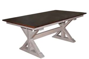 X-base double pedestal Amish made table