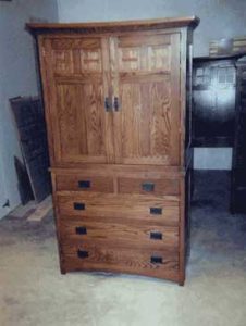 Amish Made Oak Mission Armoire