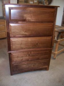 Solid Walnut Five Drawer Chest of Chest