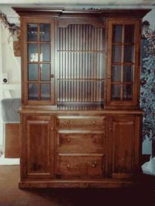 Amish Made Cherry Hutch with Mullions and Beadboard Back