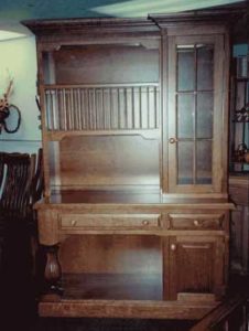 Open Hooser Hutch with Plat Rack and Fluted Column