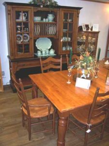 Two Tone Cherry Hutch and Table Set