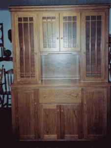 Amish Crafted Oak Mission Double Hoosier Hutch