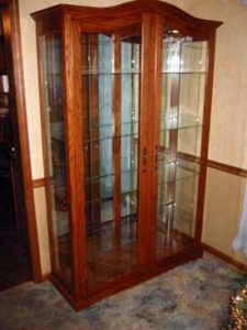 Arch Top Glass Curio with Glass Shelves
