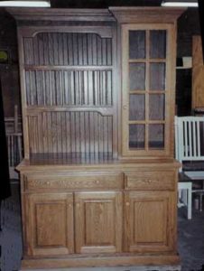 Amish Made Open Hoosier Hutch with Mullions and Beadboard