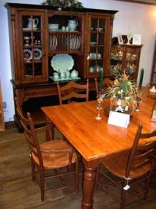 Amish Farmhouse Table and Country Hutch