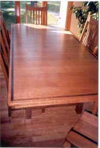 Quarter Sawn Oak Mission Table With Walnut Inlay