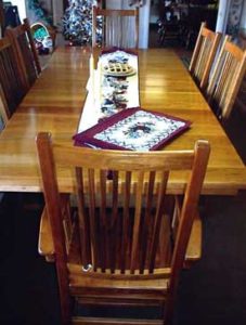 Top View of Amish Mission Cherry Table