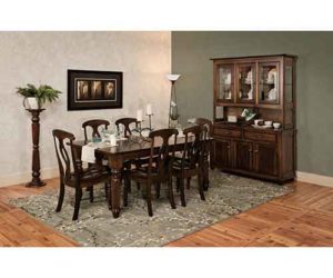 Amish Handcrafted Dining Table Shown with Berkshire Kitchen Chairs