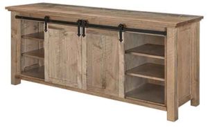 Amish Made Rough Sawn Calloway Fireplace TV Stand