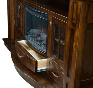Amish Crafted Delgado Fireplace Media Stand Drawer