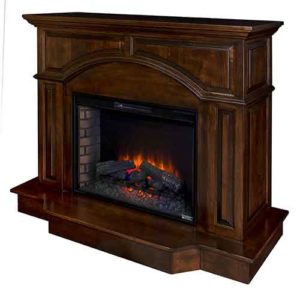 Amish Made Solid Brown Maple Denali Fireplace Cabinet