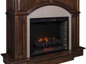 Amish Crafted Denali Fireplace in Brown Maple