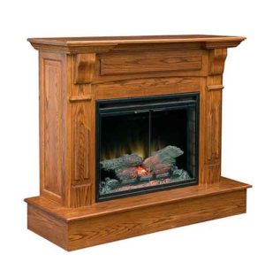 Amish Made Eastown Fireplace in Solid Red Oak