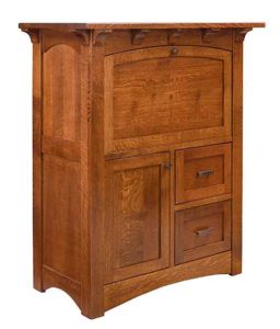Amish Made Felix Secretary Desk with Drawers and Door
