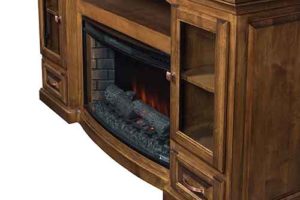 Amish Grinnel Fireplace Entertainment Center Raised Panel Sides
