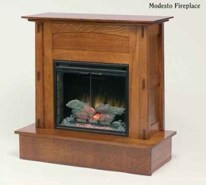 Amish Made Compact Modesto Remote Control Fireplace