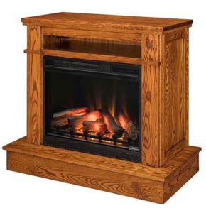 Amish Made Preston Fireplace Unit with TV Component Area