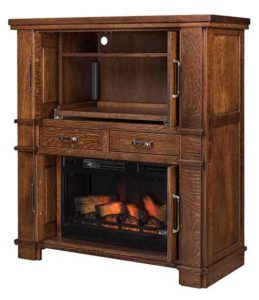 Amish Crafted Preston Secretary Desk and Fireplace Unit