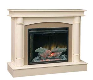 White Painted Regal Fireplace Unit with Remote Control