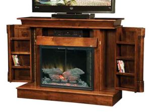 Amish Crafted Regal Fireplace Open Media Storage