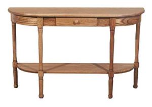 Half oval spindle end table