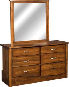 Amish Made Solid Wood Tannessah Dresser with mirror.