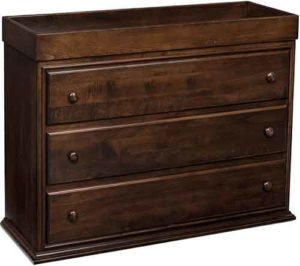 Amish Custom Made Traditional 3-drawer convertible changer.