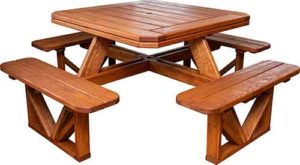 Amish made outdoor picnic table and benches