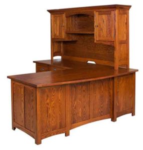 Amish Handcrafted Custom Oakwood L-desk