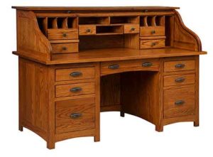 Amish Custom Made Oakwood Rolltop Desk