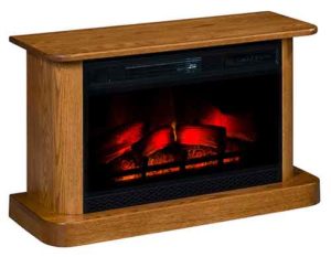 Amish Custom Made Syracuse Fireplace in Red Oak