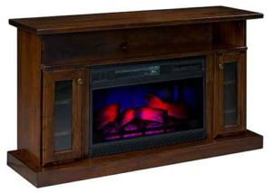 Elegant Brown Maple Marshall Fireplace and TV Stand