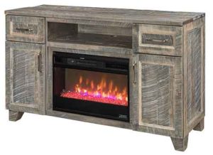 Rough Sawn Chandler Fireplace and TV Stand