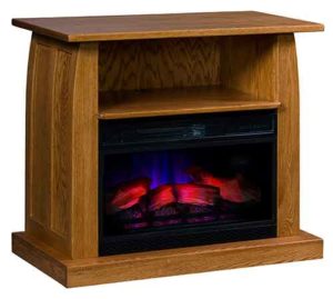 Solid Red Oak Winamac Fireplace TV Stand