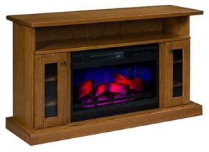 Solid Quarter Sawn White Oak Newberry Fireplace and TV Stand