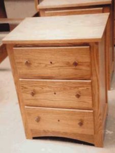 Mission Style Three Drawer Nightstand with Inlays