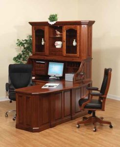Amish Crafted Solid Cherry L Desk with Hutch