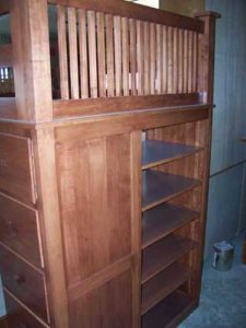 Amish Made Cherry Bunk Bed Bookcase