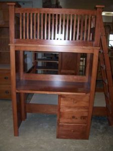 Amish Made Cherry Bunk Bed Desk Unit