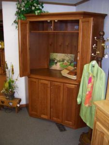 Amish Made Solid Hickory Corner Entertainment Center
