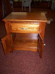 Raised Panel Two Door End Table with Rope Molding