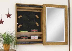 Cambridge Wall Mounted Mirror with Sliding Front and Pistol Display