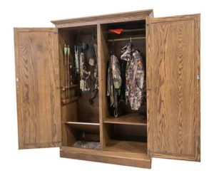 Solid Oak Two Door Hunters Cabinet