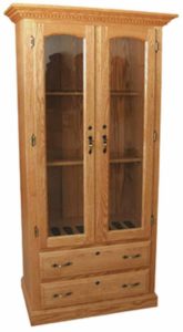Standard Two Door Arched Gun Cab Cabinet with Exposed Hinges