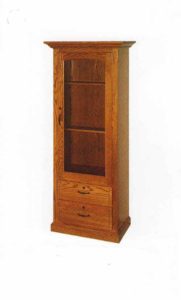 Amish Crafted Chminey Gun Cabinet with Single Door and Two Drawers