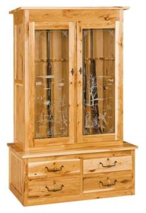 Amish Crafted Double Door Gun Cabinet with Four Drawers